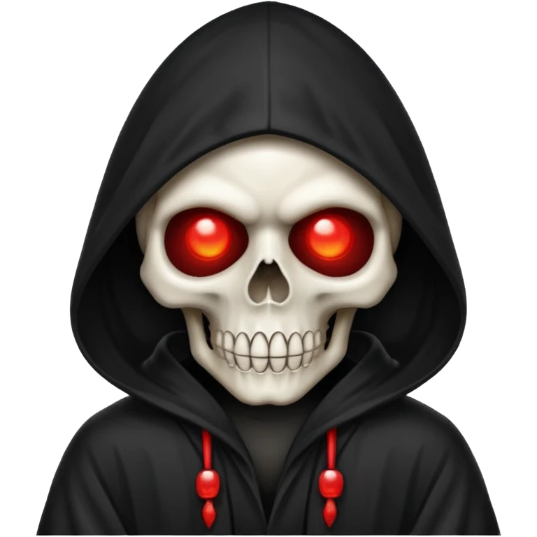 skull with glowing red eyes in a hooded robe emoji