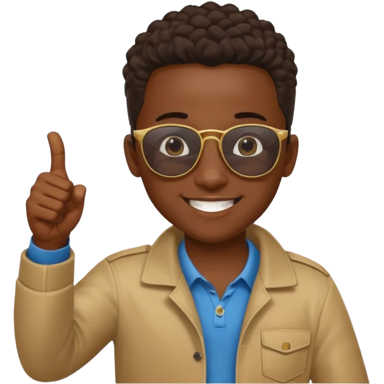 Creat light black kid with this "👍, 👈, 😀, 😎, reaction and make him habesha emoji