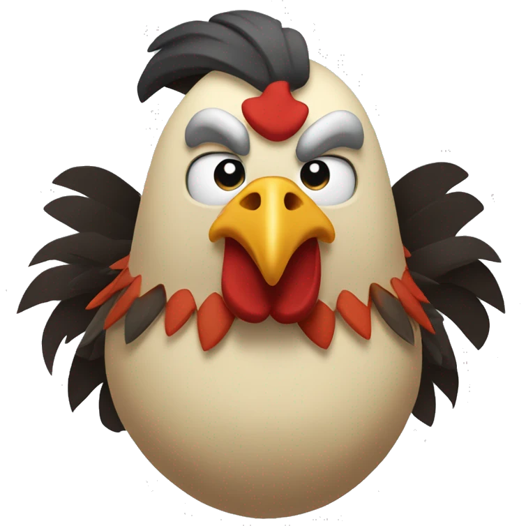 Masculine rooster knight with warner bros animation style emoji