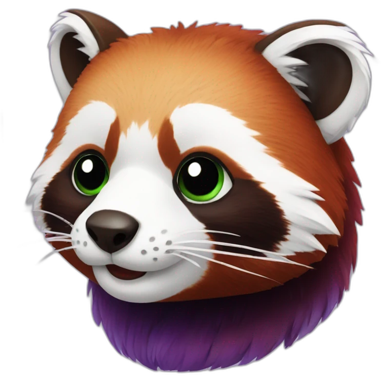 green and purple red panda emoji