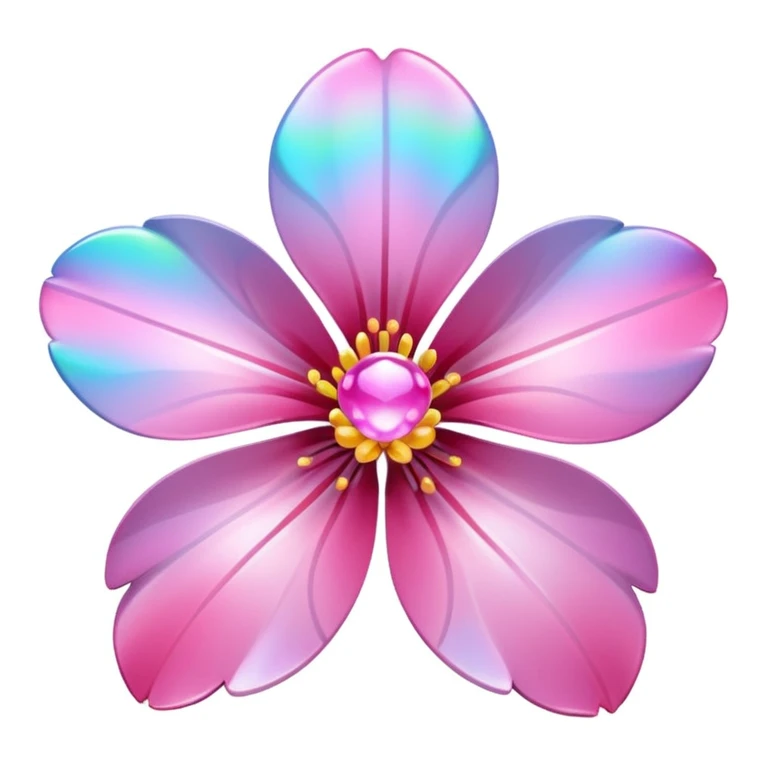 sakura flower with holographic finish emoji