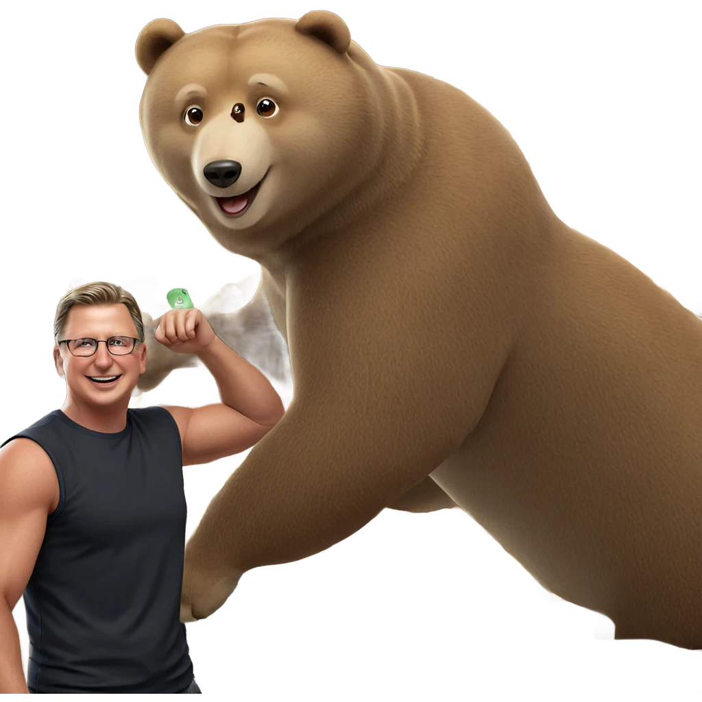 cheerful boy in bear shop emoji
