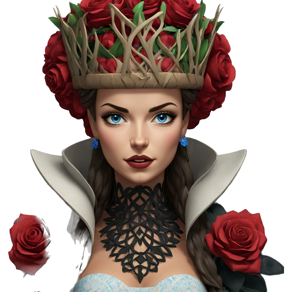 blue-eyed beauty in flower crown emoji