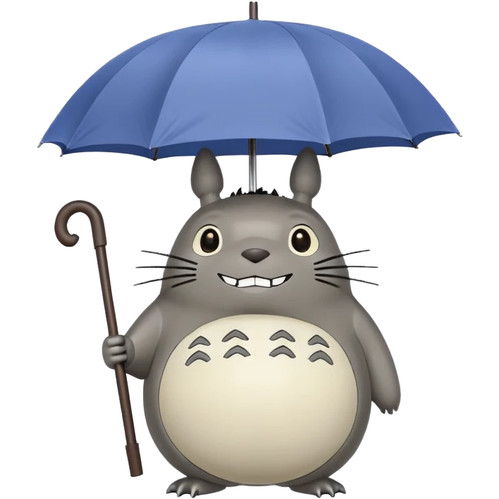 Totoro holding an umbrella emoji