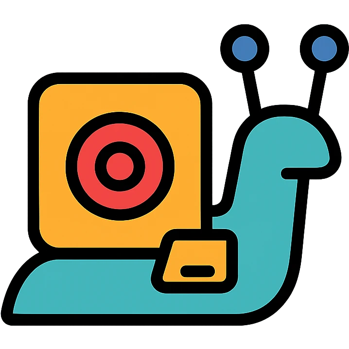 color outline icon of a robot snail emoji