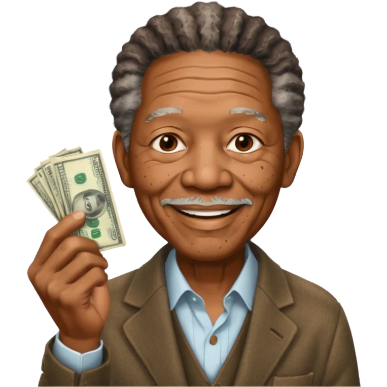 morgan freeman holding money emoji