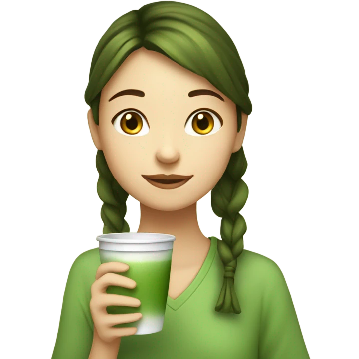 Girl drinking matcha  emoji