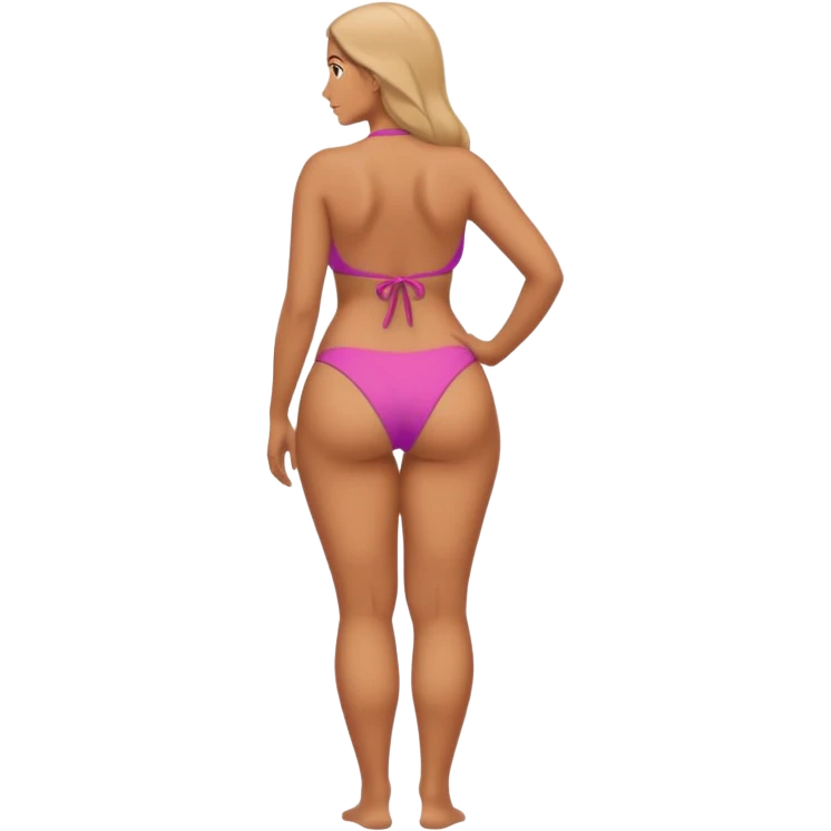 Ragazza sexy con grandissimo fondo schiena da dietro in bikini strettissimo in cui si vede tutto il corpo emoji