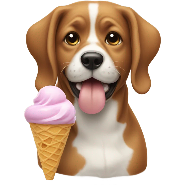 Dog eating ice cream emoji