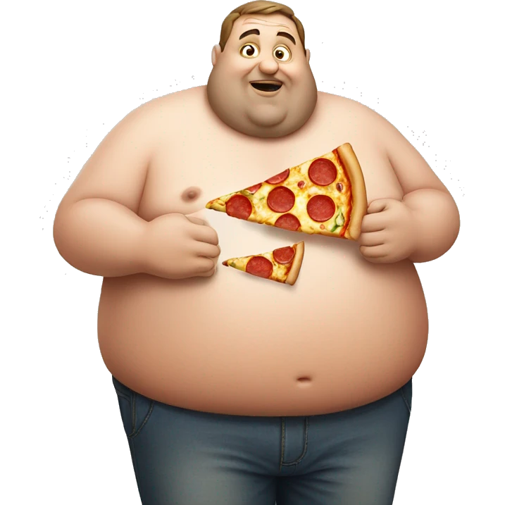 Fat man eating pizza  emoji