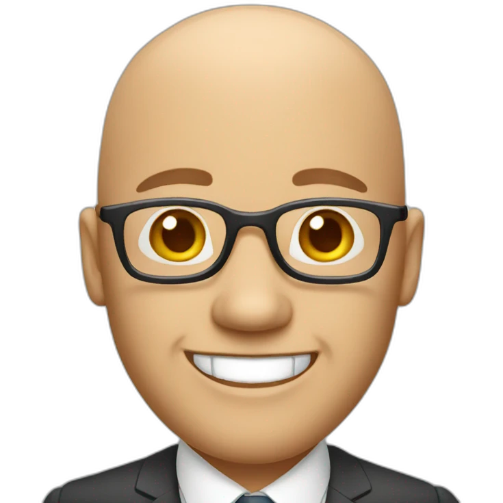 cheerful bald businessman emoji