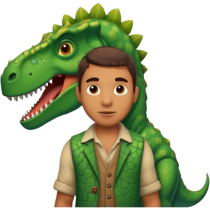 prehistoric man with dinosaur emoji