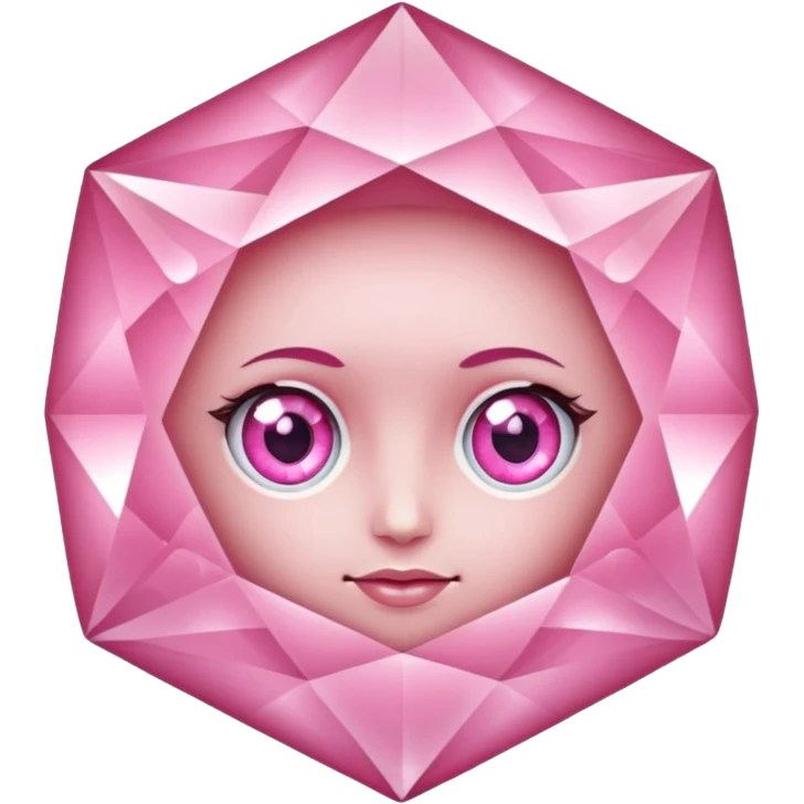pink diamond with eyes but no face emoji