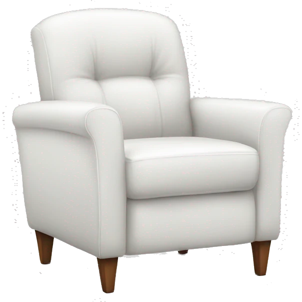 Realistic White modern chair emoji