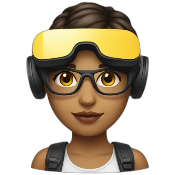 Graphic Designer colombian girl with VR headset emoji