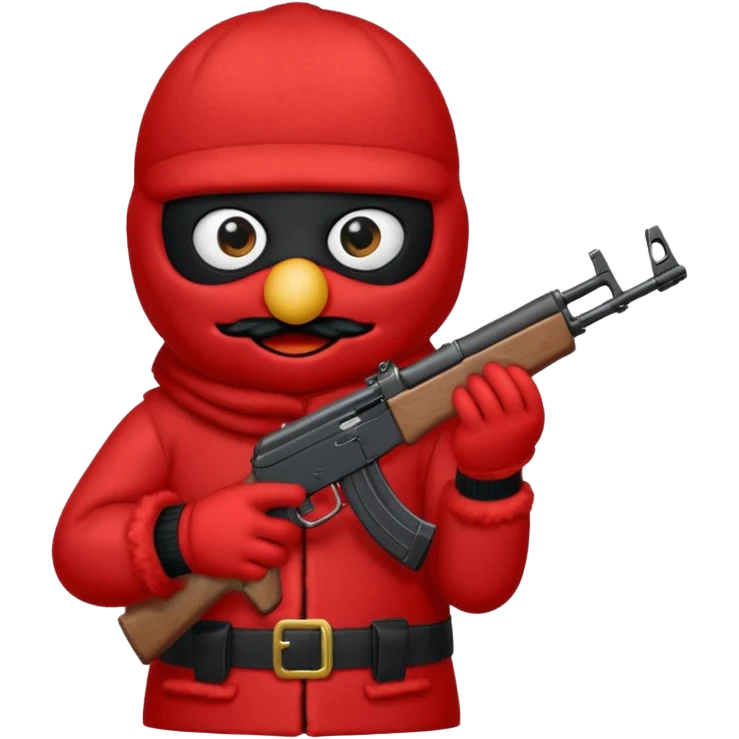 elmo with an AK47 and anbalaclava emoji