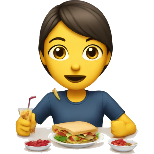 Girl eating  emoji