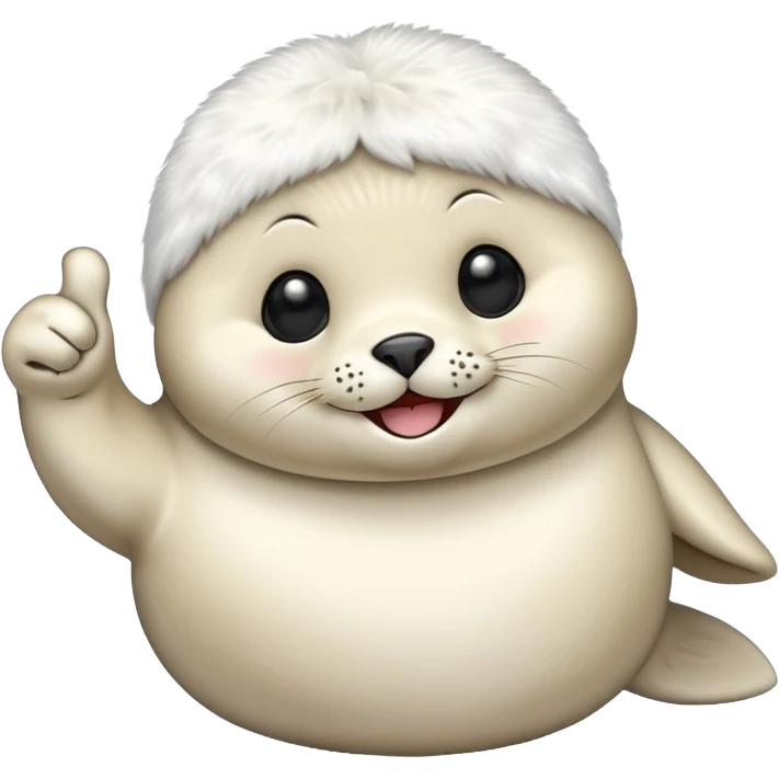 a kawaii seal giving a thumbs up emoji