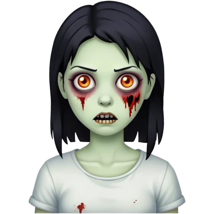 menina zumbi de cabelo preto emoji