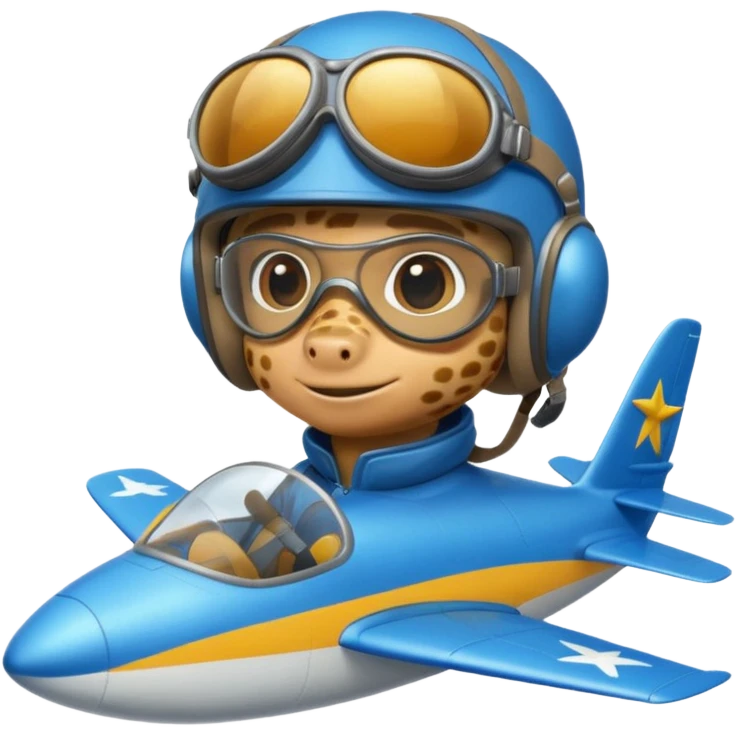 gecko pilot riding blue plane emoji