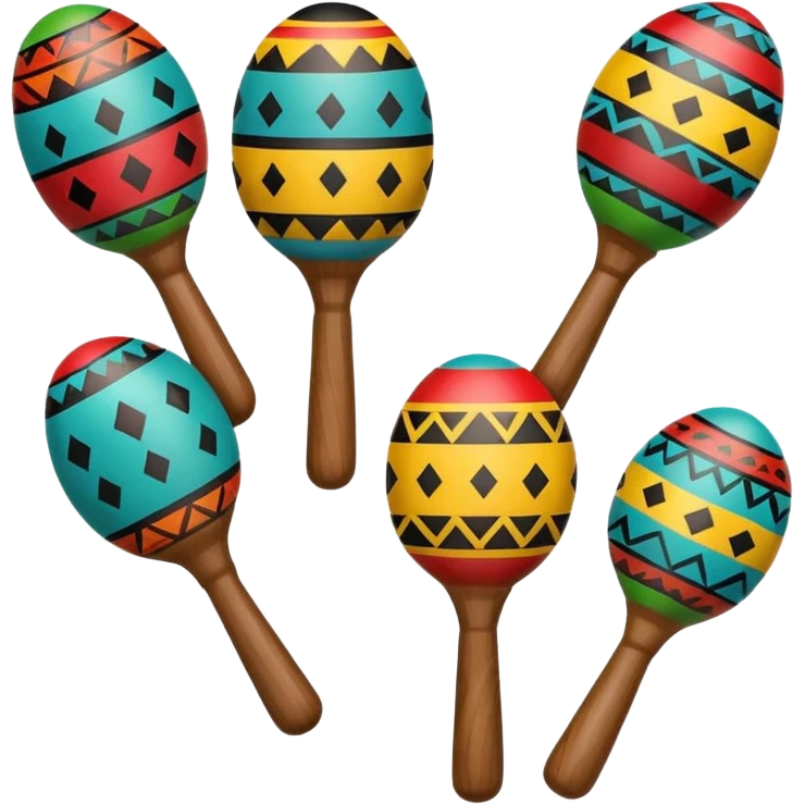 Colorful maracas with tribal patterns and small bead sounds.


 emoji