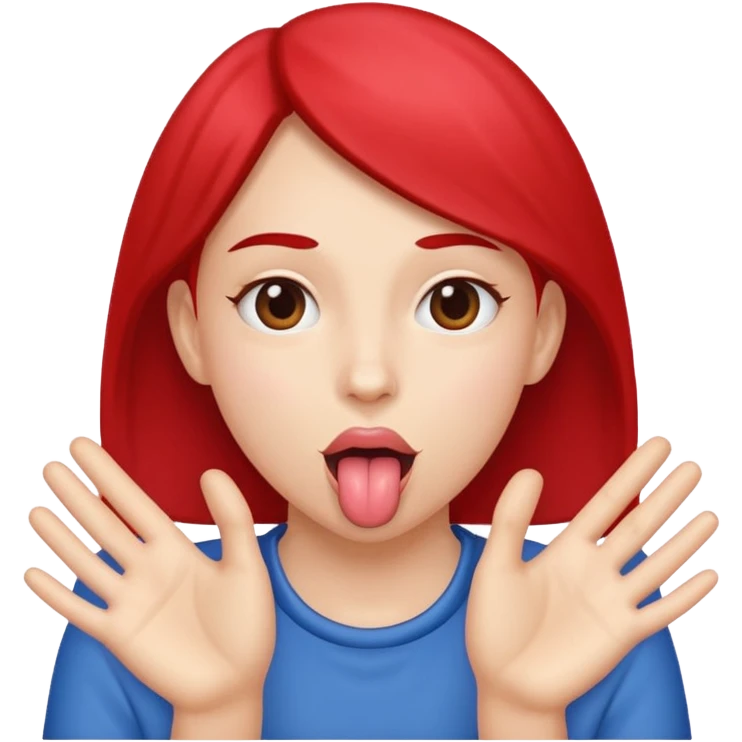 tongue out with hands to the side  emoji