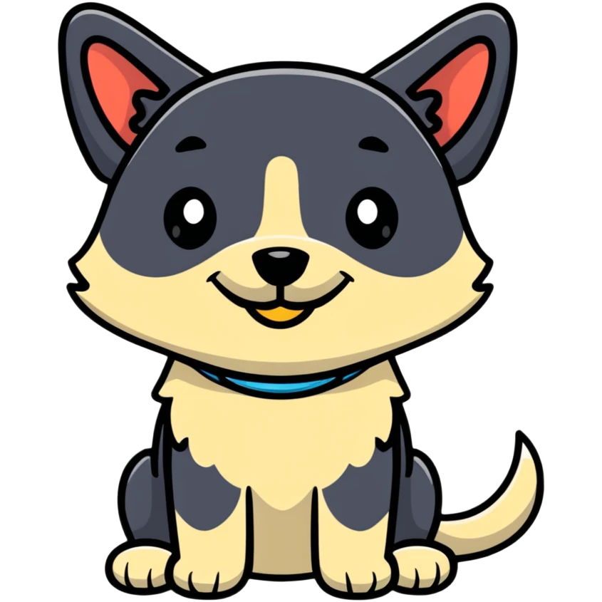 Happy cartoon dog emoji