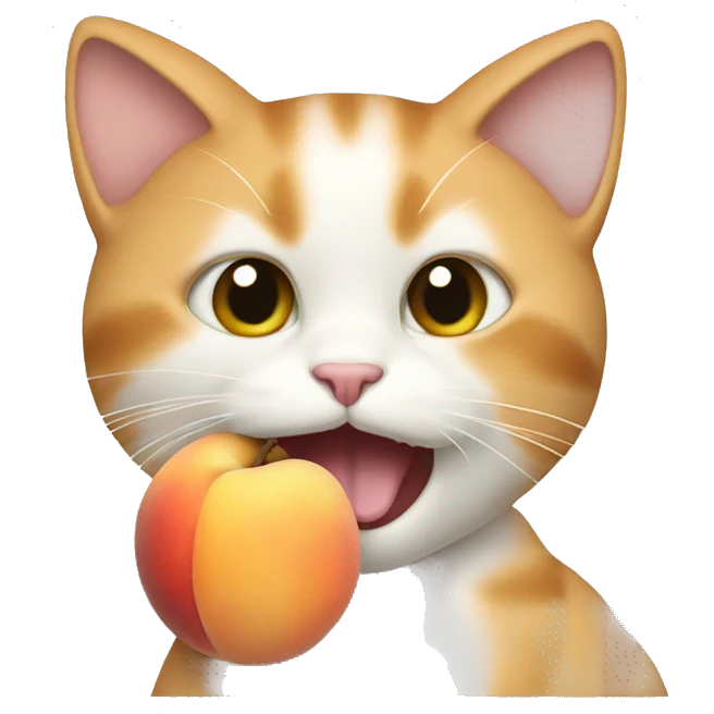 Cat eating peach  emoji