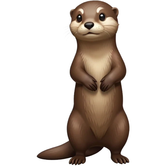 cinematic-noble [otter]-realistic-full-body-standing-emoji,-tail-tucked-close,-head-tilted-dramatically,-sleek-[brown]-fur,-simplified-yet-realistic-focused-features,-highly-detailed,-glowing-with-an-almost-sarcastic-glow  expressive eyes emoji