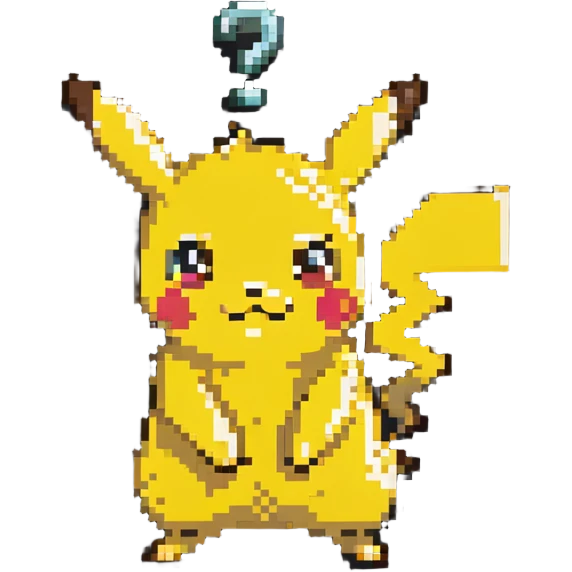 confused Pikachu with question mark emoji