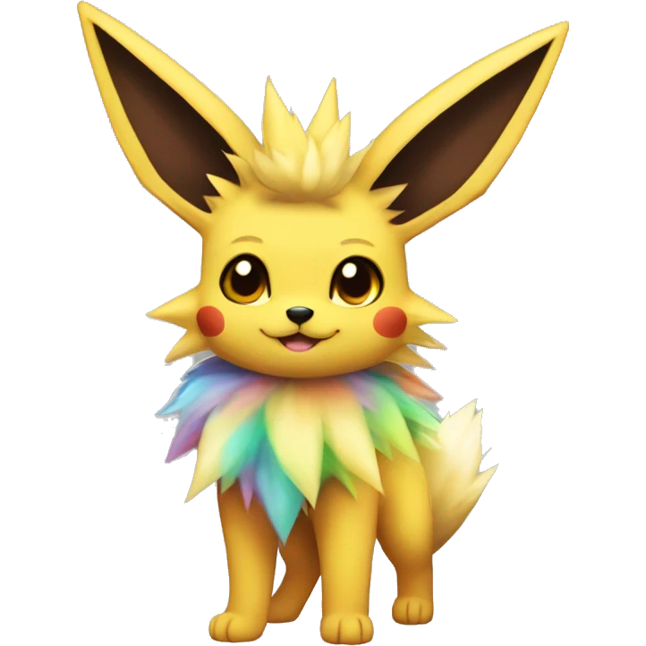 Jolteon-Flareon-Eevee with colorful stripes full body emoji