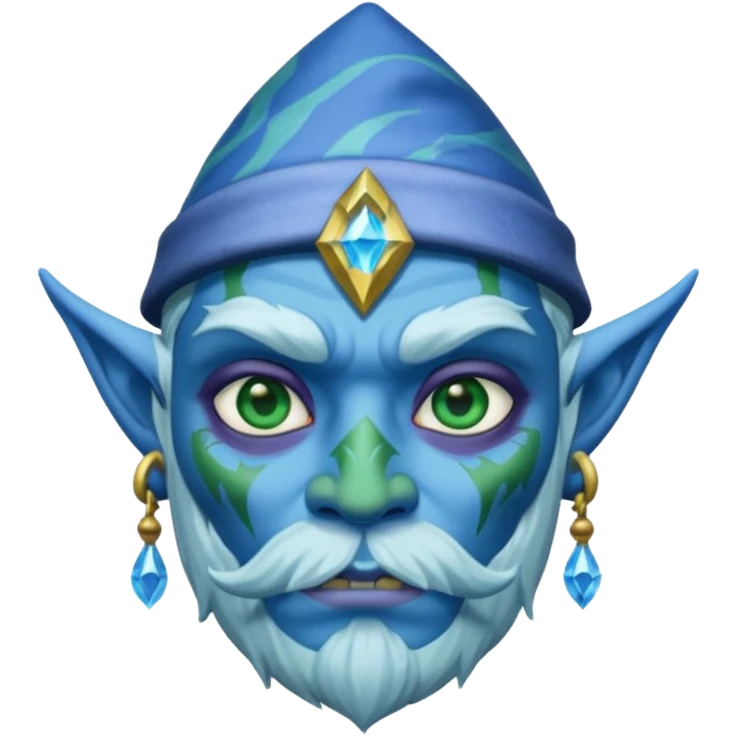 Frost wizard blue green face tattooing  emoji