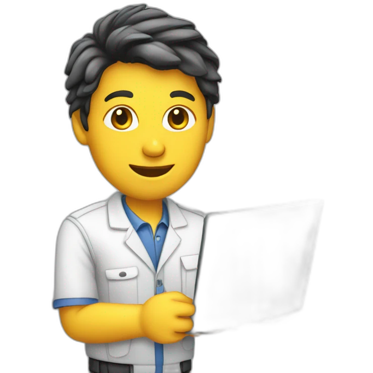 technical assistant with PC notebook in hand emoji