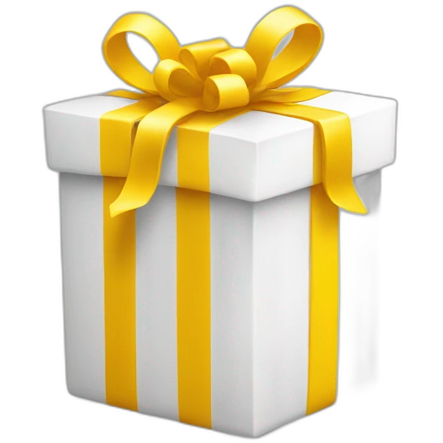 gift yellow and white emoji