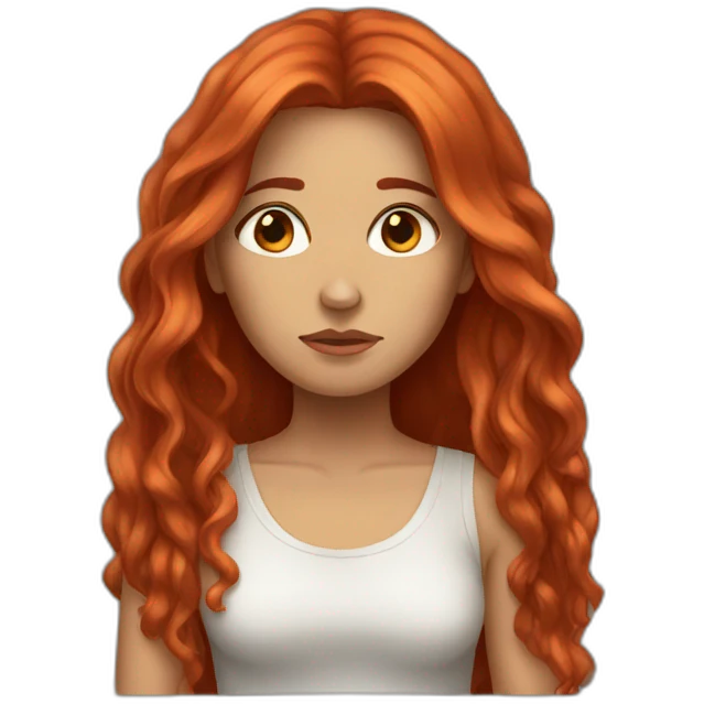 womam with long redhair sad emoji