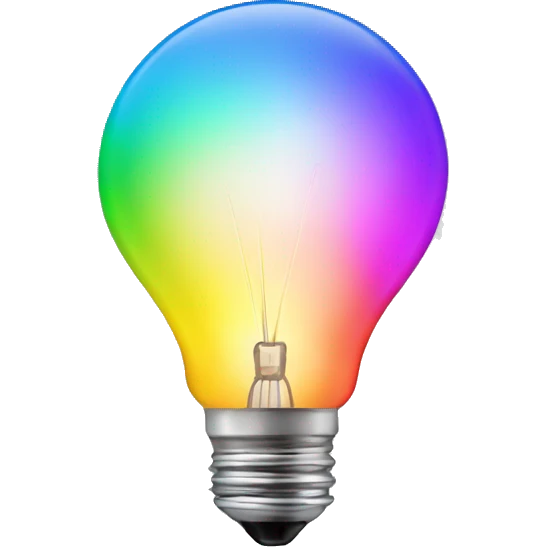 rainbow light bulb emoji
