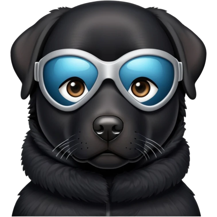 Black lab with ski mask emoji