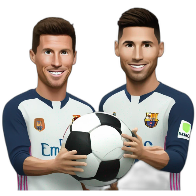 Ronaldo with messi emoji