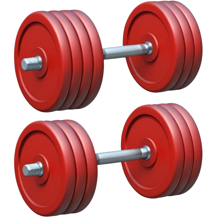 A simple dumbbell with two round weights, symbolizing fitness and strength. Minimal details, flat colors, emoji-like design. emoji