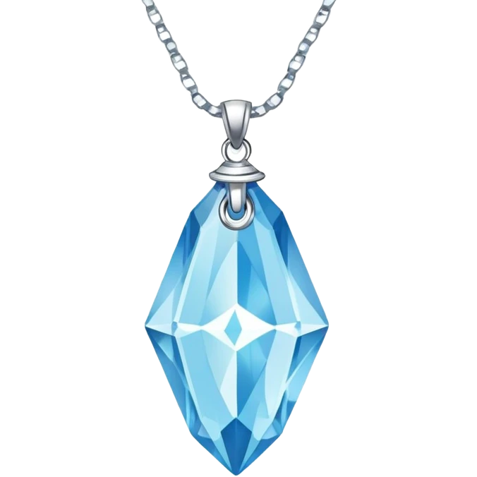 Light blue crystal necklace charm emoji