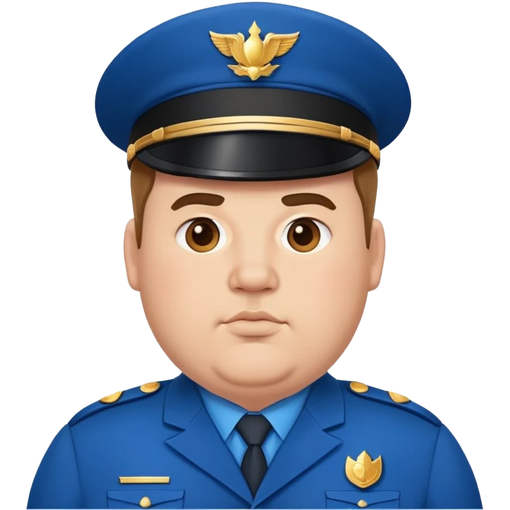 bold a bit fat  man in blue uniform  emoji