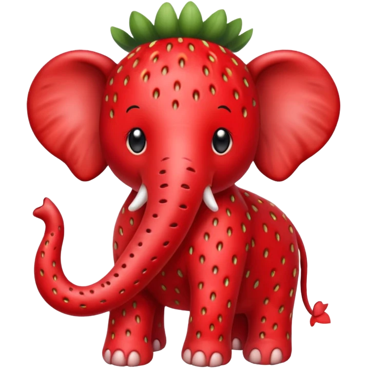 Strawbary elephant red emoji
