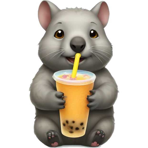 wombat drinks bubble tea emoji