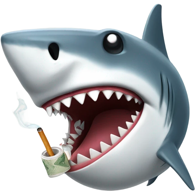 shark with a cigarette  emoji