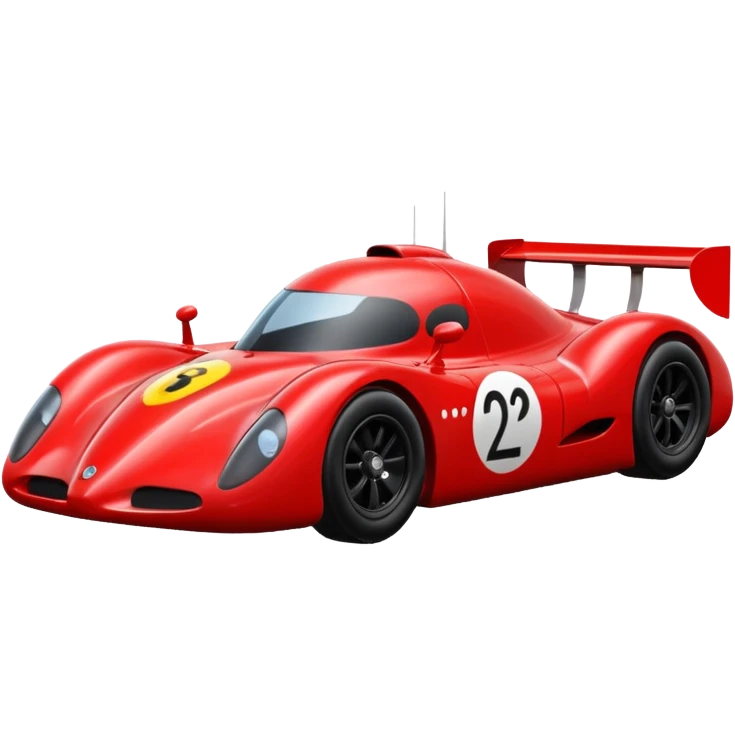 A race car in the style of Apple emojis emoji