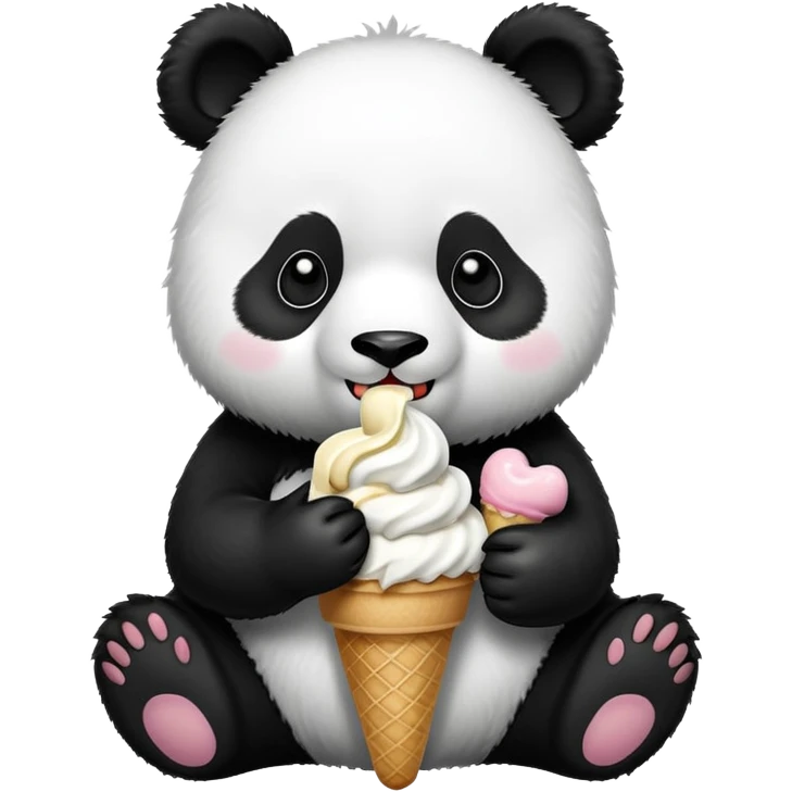 Panda eating ice cream emoji