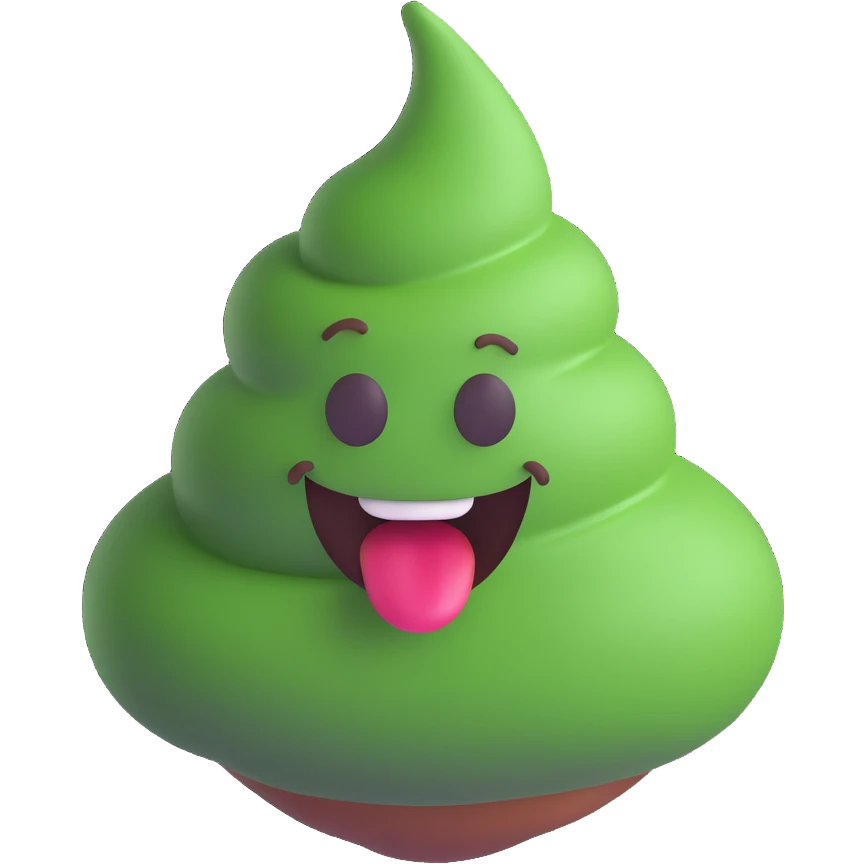 green poop emoji, playful and cartoonish emoji