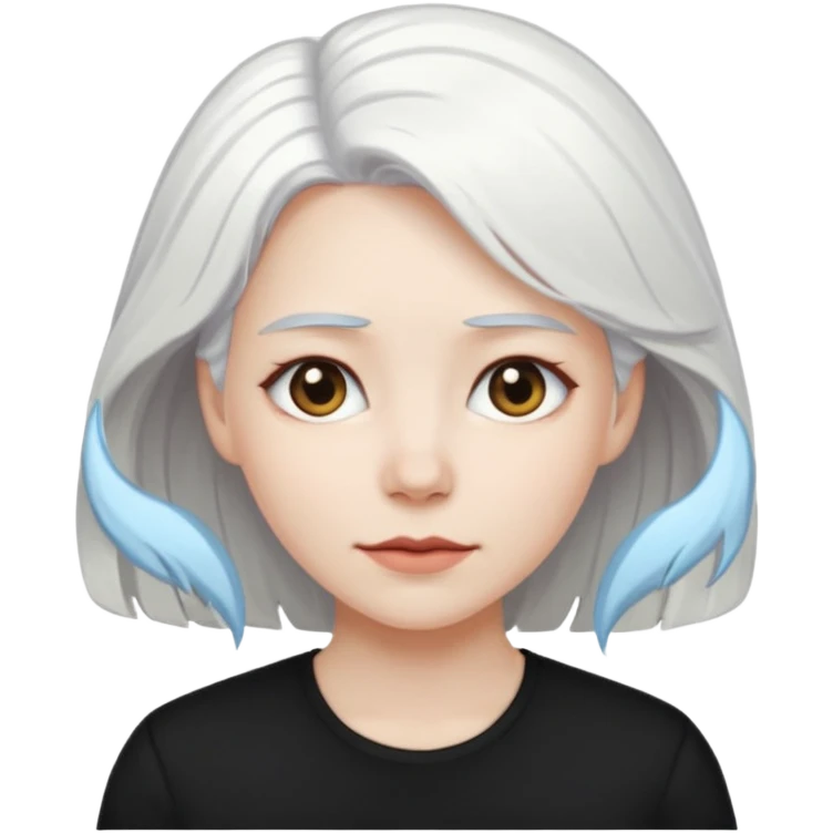создай девушку с белыми волосами emoji