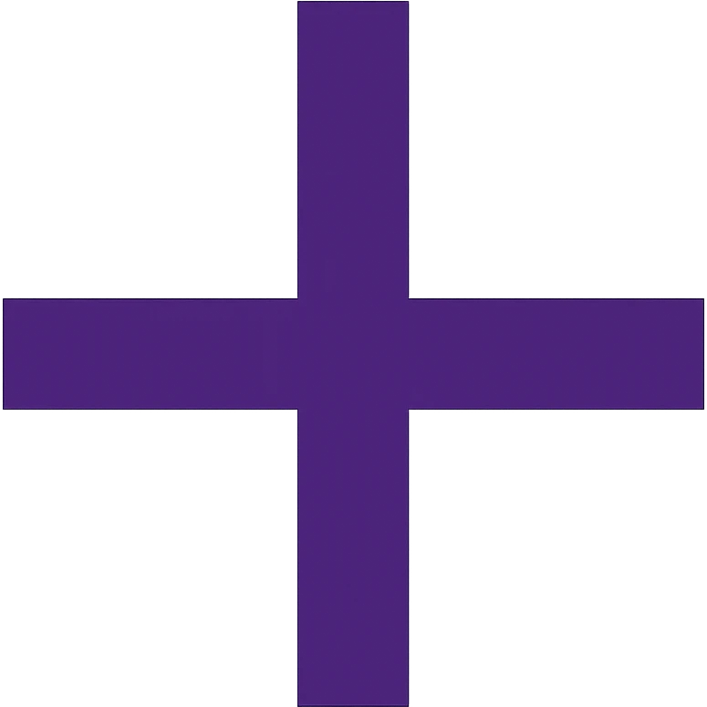 minimalist style bandera de la hispanidad, simplified version with only purple cross on white background, transparent background emoji