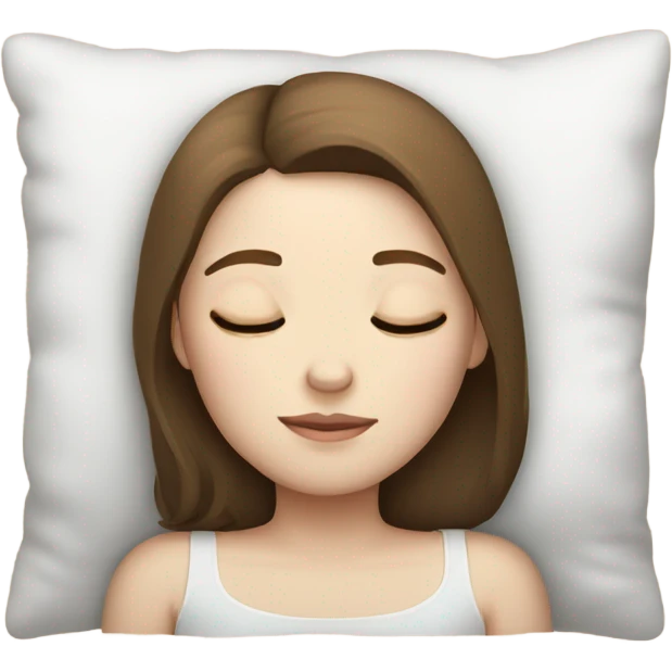Pale skin and brown hair girl sleeping  emoji